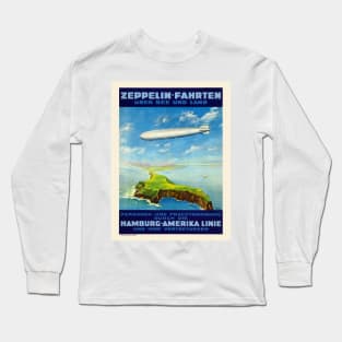 Zeppelin-Fahrten Germany Vintage Poster 1935 Long Sleeve T-Shirt